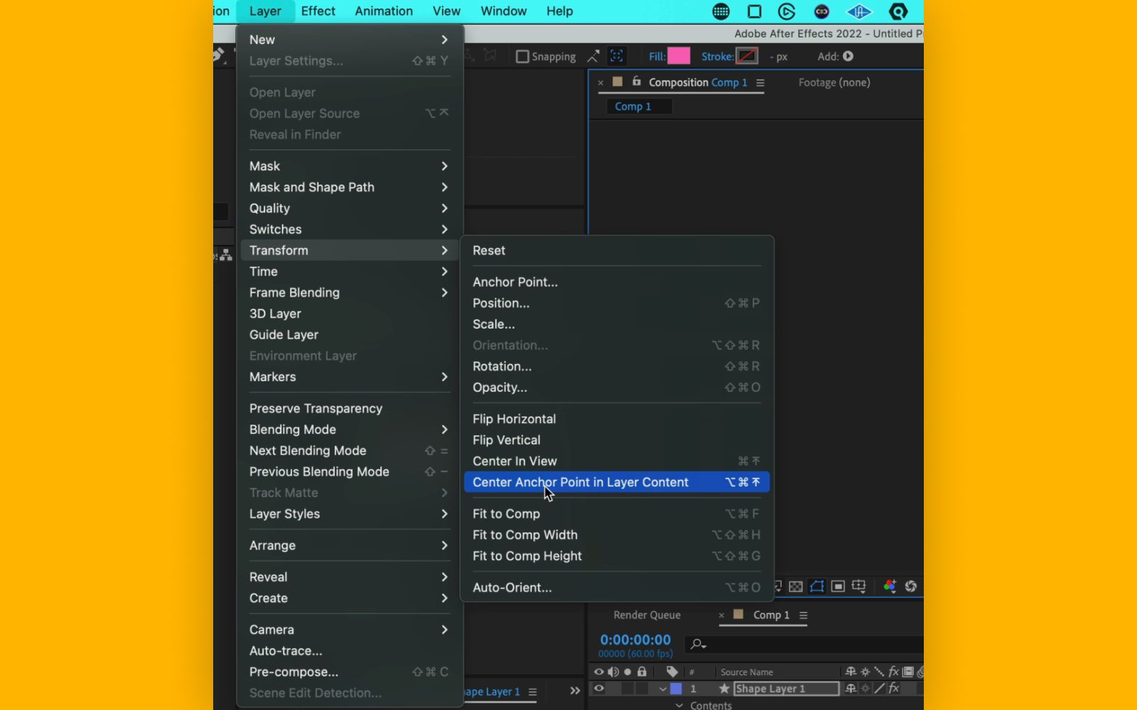 Center Anchor Point in Layer Content