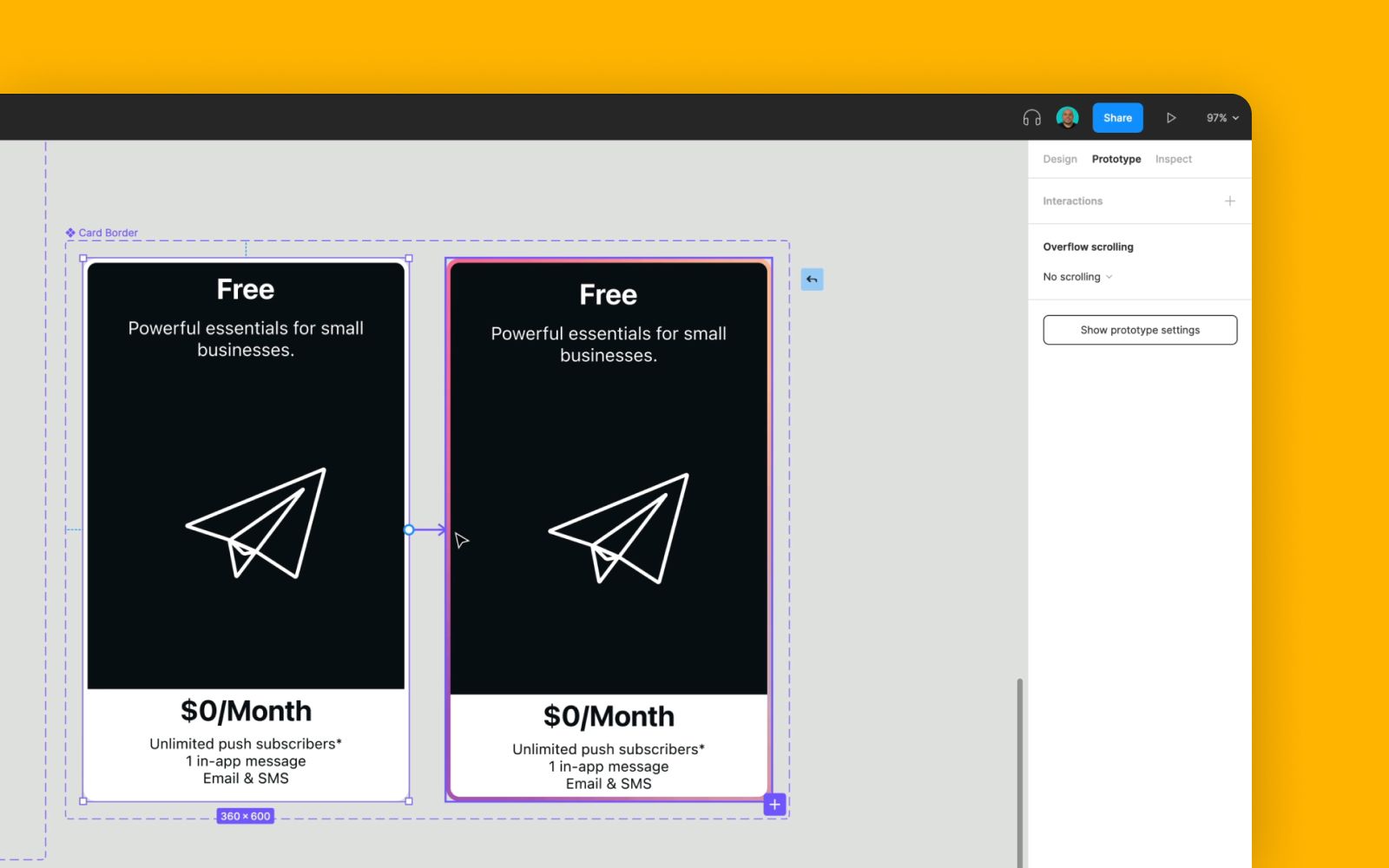 Set up the card in Figma