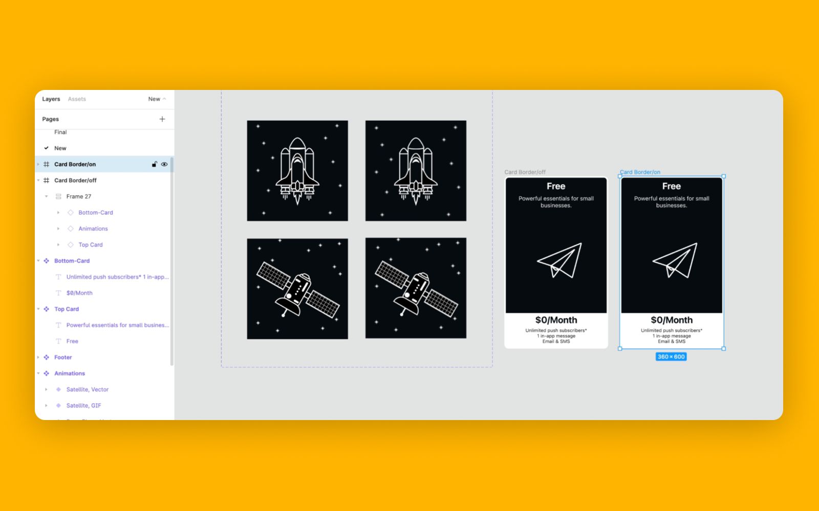 Set up the cards for the mesh gradient animation